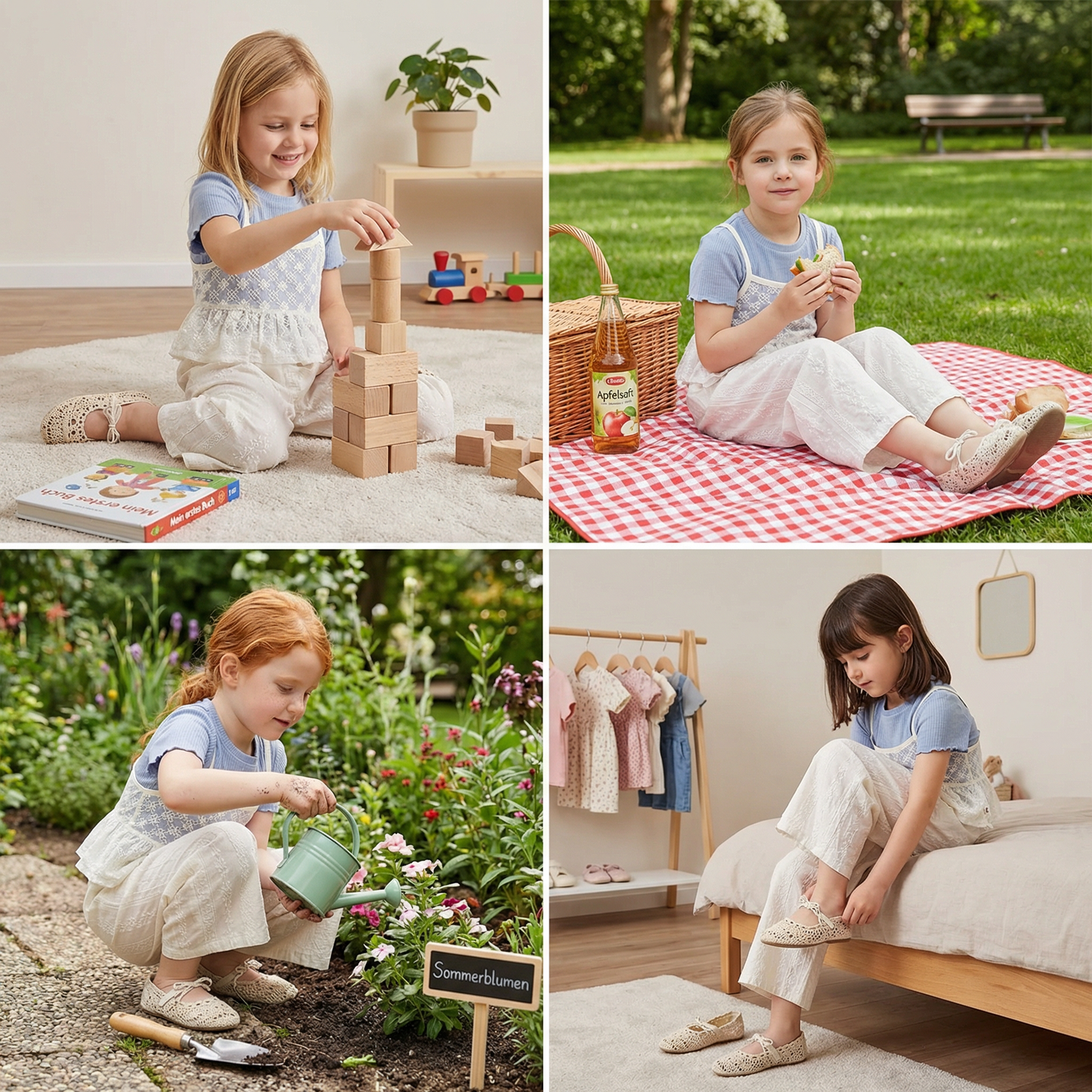 Süßes 3-teiliges Baby-Mädchen Set für Frühling & Sommer – Kurzarm Oberteil mit Spitze, Hose & Outfit