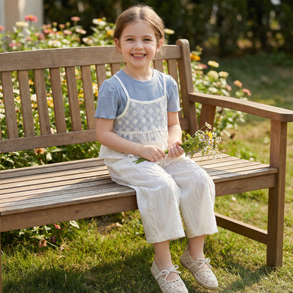 Süßes 3-teiliges Baby-Mädchen Set für Frühling & Sommer – Kurzarm Oberteil mit Spitze, Hose & Outfit