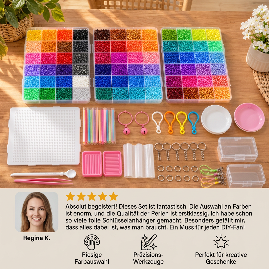 Premium-Bügelperlen-Set mit Bastelwerkzeugen – DIY-Kunst- & Bastelset