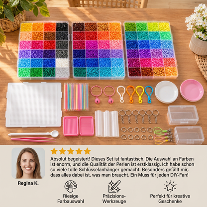 Premium-Bügelperlen-Set mit Bastelwerkzeugen – DIY-Kunst- & Bastelset
