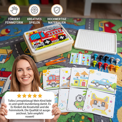 Montessori-Lernspiel mit Steckmosaik