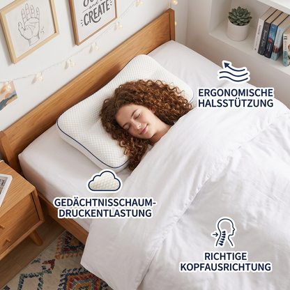 Ergonomisches Memory-Foam-Kinderkissen mit Nackenstütze
