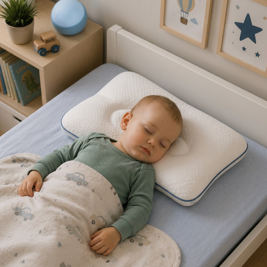 Ergonomisches Memory-Foam-Kinderkissen mit Nackenstütze