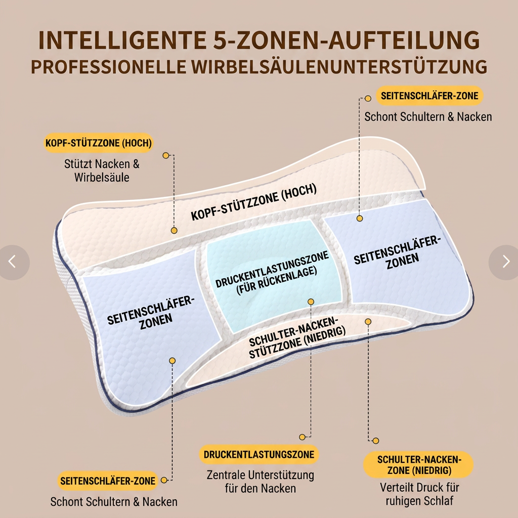 Ergonomisches Memory-Foam-Kinderkissen mit Nackenstütze