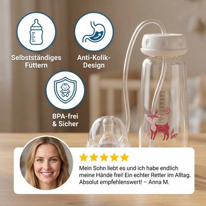 Freihändige Baby Trinkflasche zum Füttern