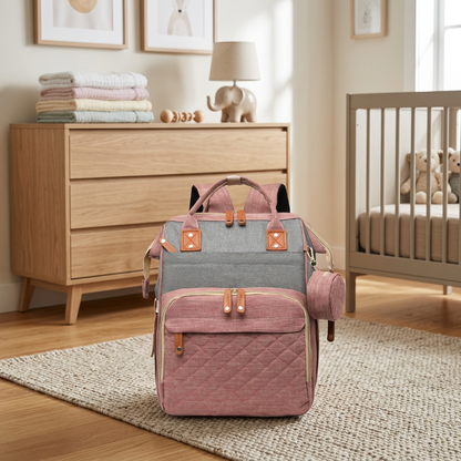 3-in-1 Reise Wickelrucksack mit faltbarem Babybett - Perfekt für Unterwegs!