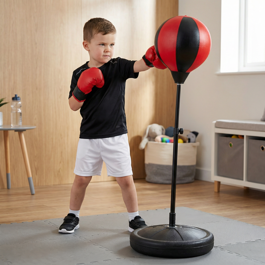 Kinder Box-Set mit Standboxsack & Handschuhen – Höhenverstellbares Boxtraining für Kinder (3–8 Jahre)