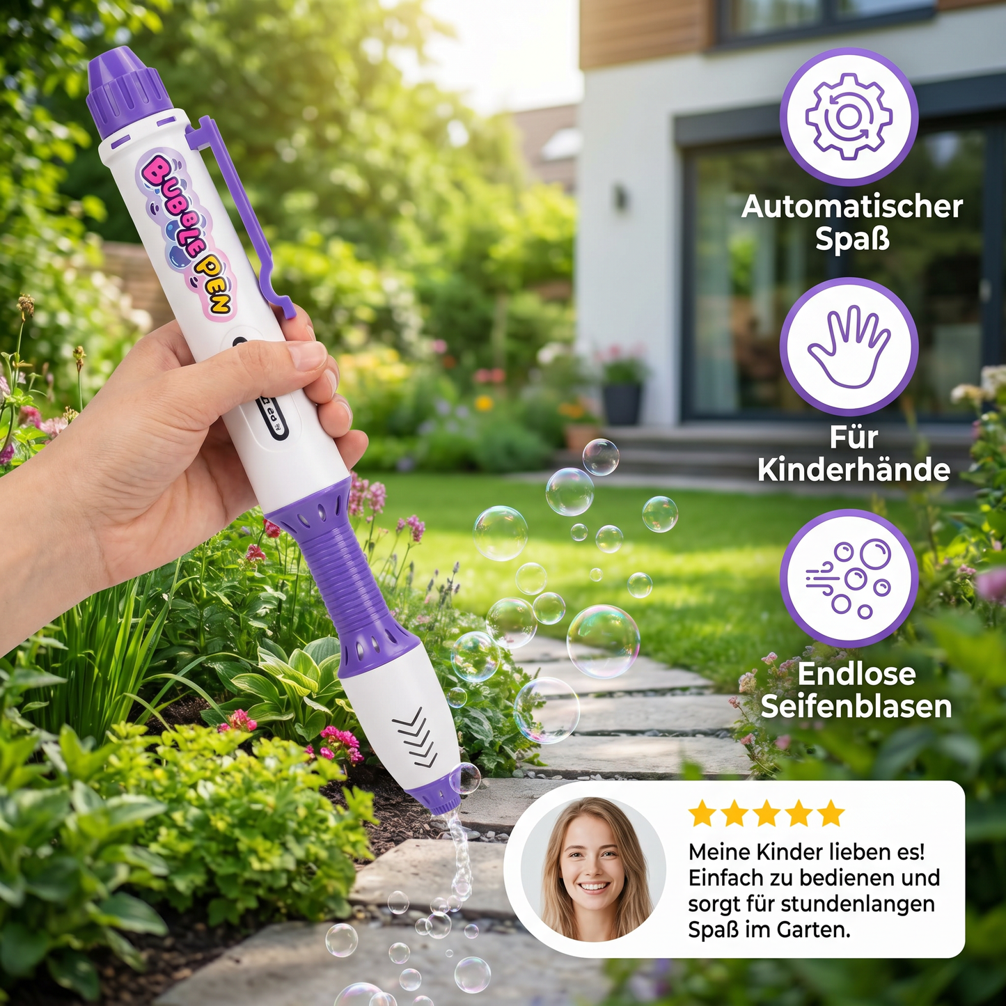 Magic Bubble Blaster Pen – Automatischer Seifenblasenstab für Kinder