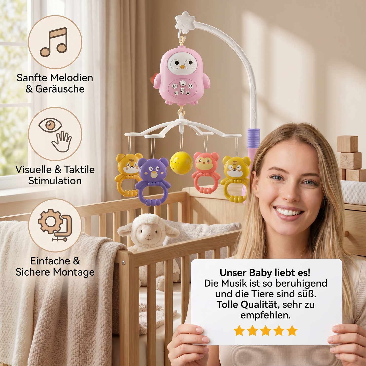 Mobile Spielzeug für Babybett & Wickeltisch