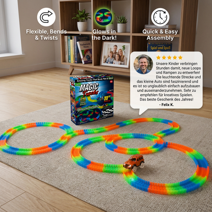 Leuchtender flexibler Sand-Rennstrecken-Bausatz für Kinder