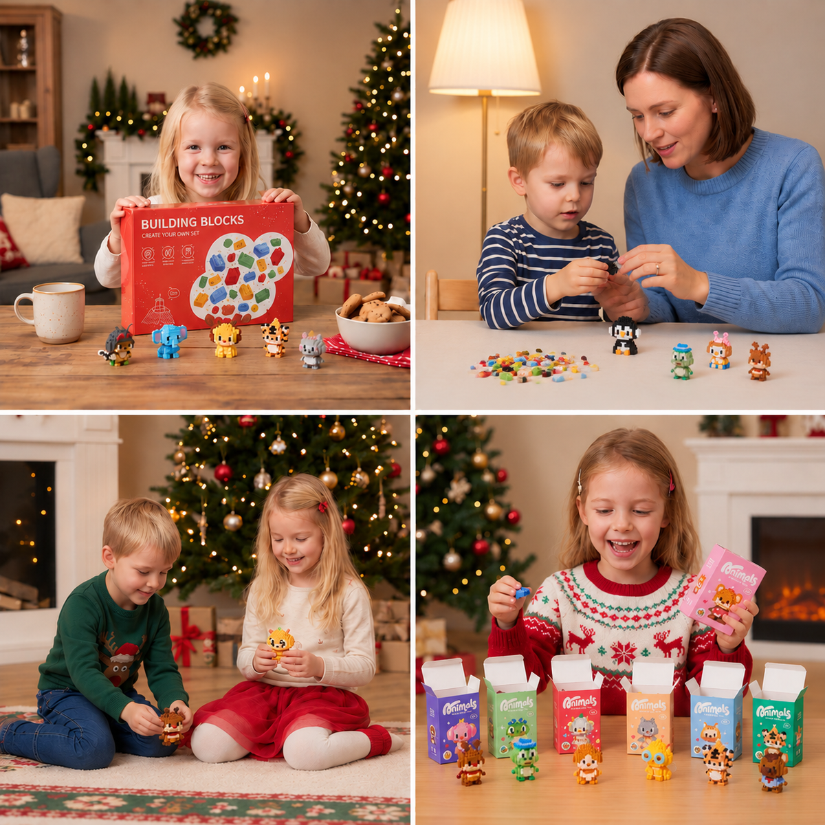 Niedlicher Tier-Baustein-Adventskalender für Kinder
