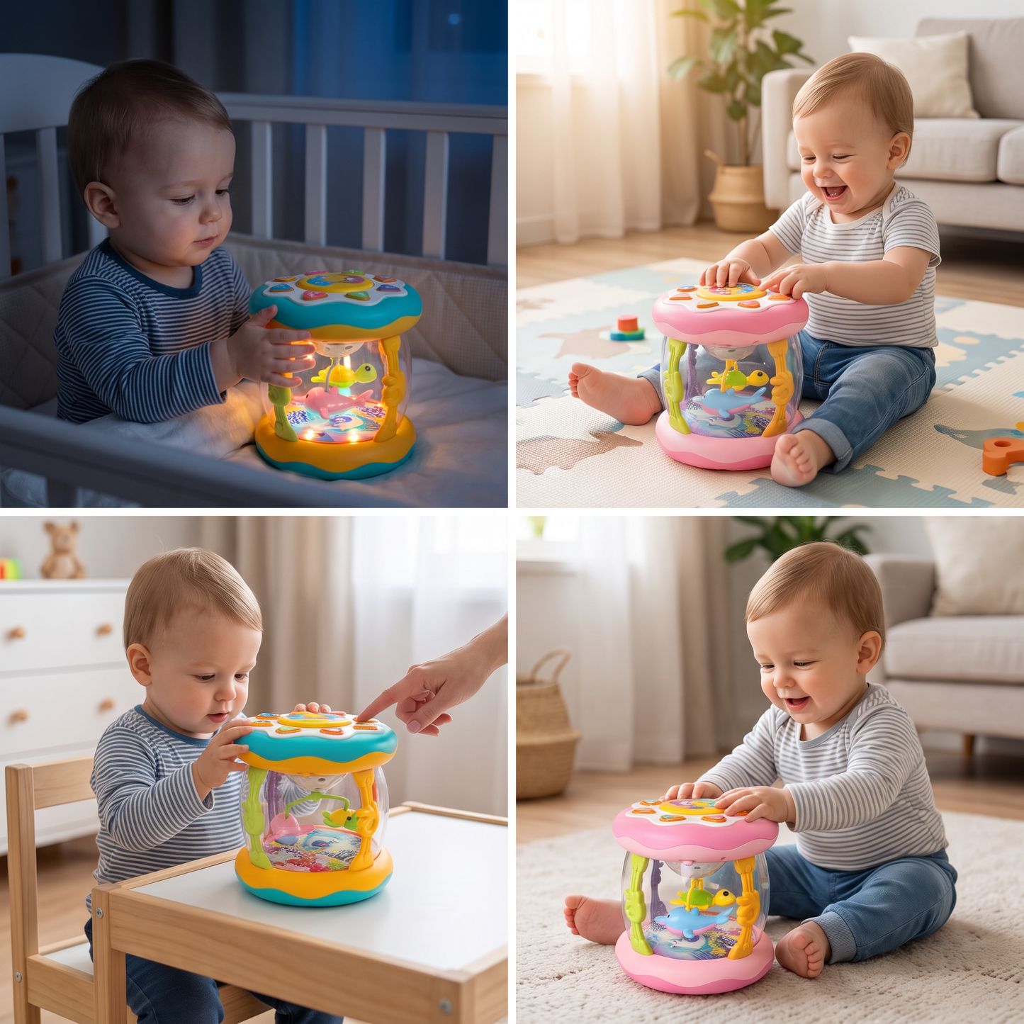 Interaktives Musikspielzeug mit Licht – Montessori-Sensorspielzeug mit beruhigenden Schlafliedern