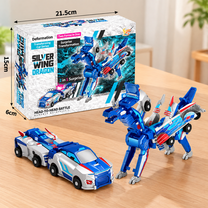 2-in-1 Magnetisches Verwandlungsauto & Dinosaurier-Spielzeug mit automatischer Kollisionsfunktion