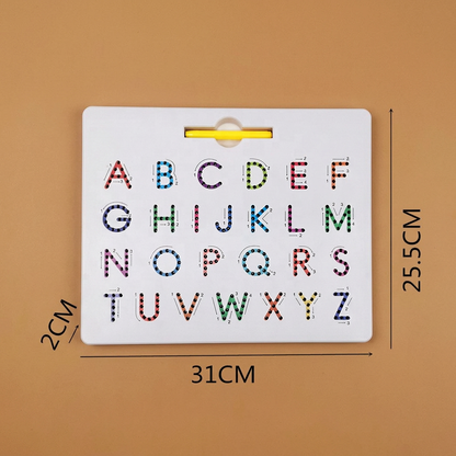 2-in-1 Magnetische Buchstaben-Nachfahrtafel zum Üben von Groß- & Kleinbuchstaben