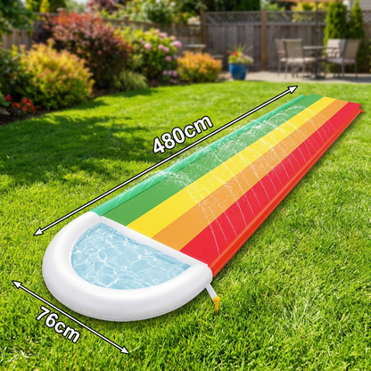 Regenbogen Wasserrutsche – Aufblasbare Outdoor Rutsche für Kinder & Familie
