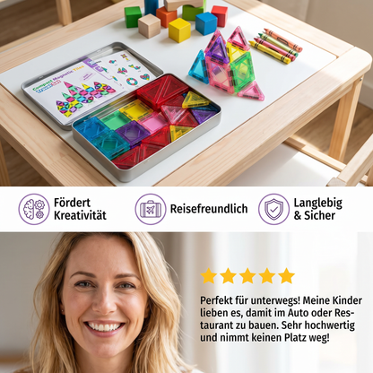 Kompakte Magnetplättchen – 40-teiliges Montessori-Reiseset