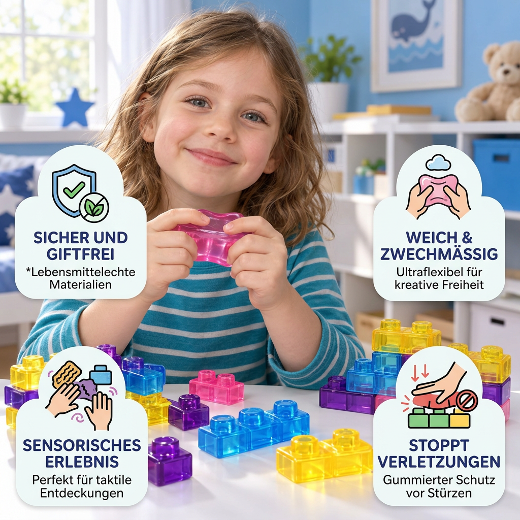 Sichere & weiche Squishy-Gelee-Bausteine für Kinder