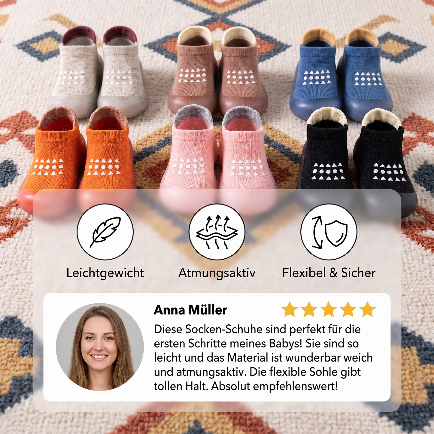 Baby-Sockenschuhe – Leichte & atmungsaktive Lauflernschuhe