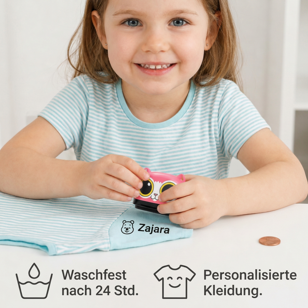 Personalisierter Namensstempel für Kinder – dauerhaft für Kleidung und Schulmaterialien