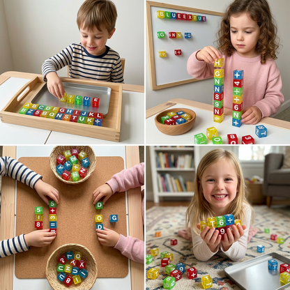40-teiliges Lernset mit magnetischen Buchstaben & Zahlen – Montessori-MINT-Spielzeug für Kinder