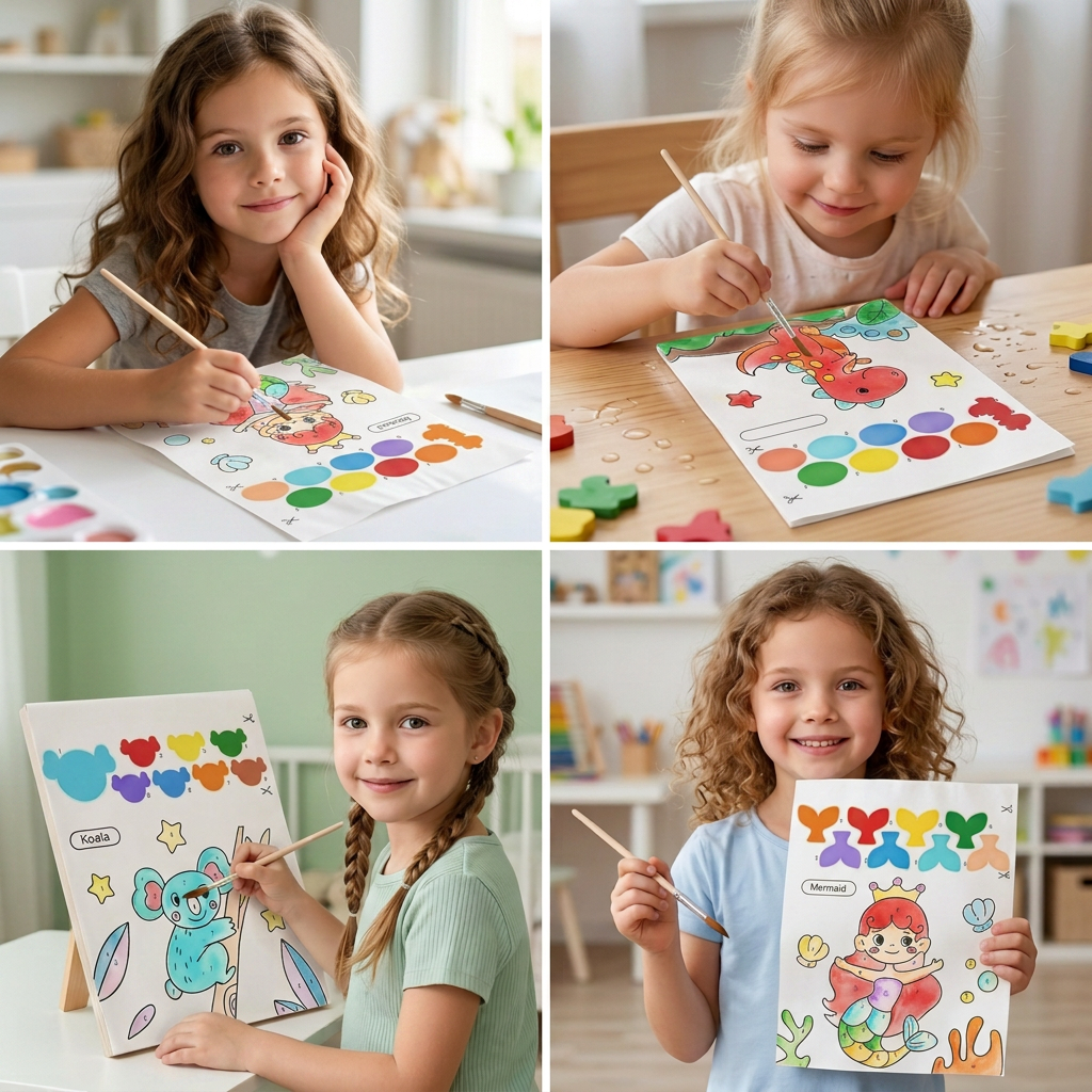 Aquarell-Malbuch mit Pinsel – Sauberer Malspaß nur mit Wasser