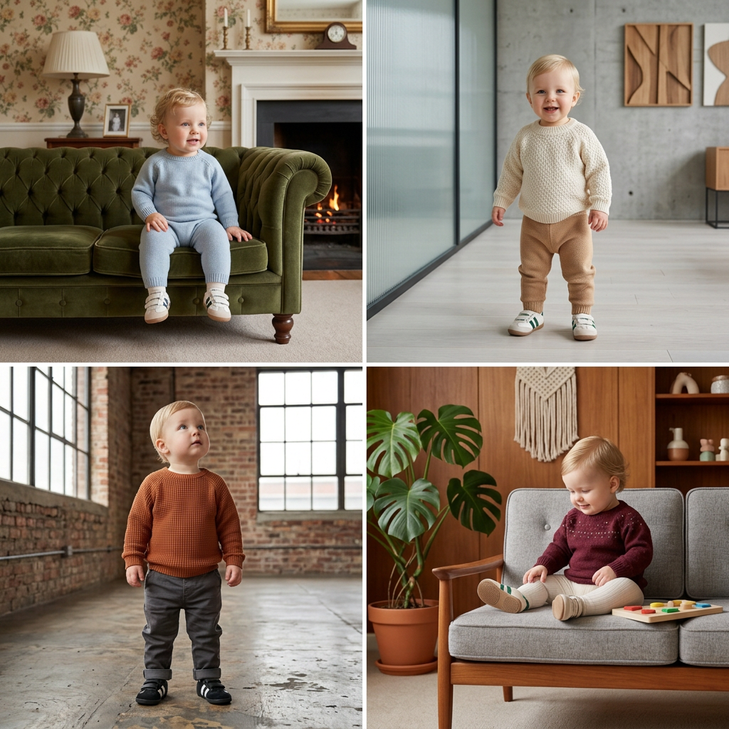 Klassische Retro-Babysneaker – Lauflernschuhe mit weicher Sohle