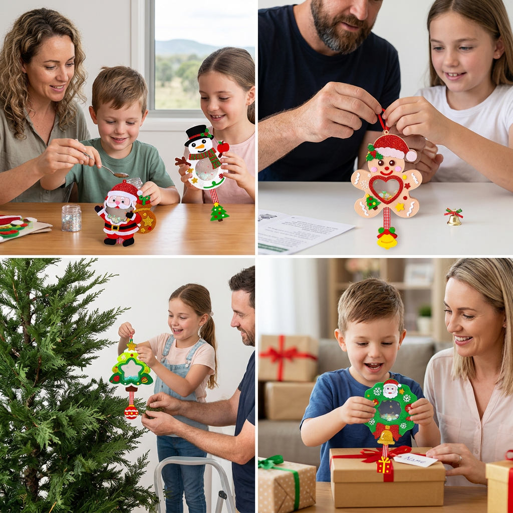 DIY-Weihnachts-Schüttelanhänger-Bastelset für Kinder