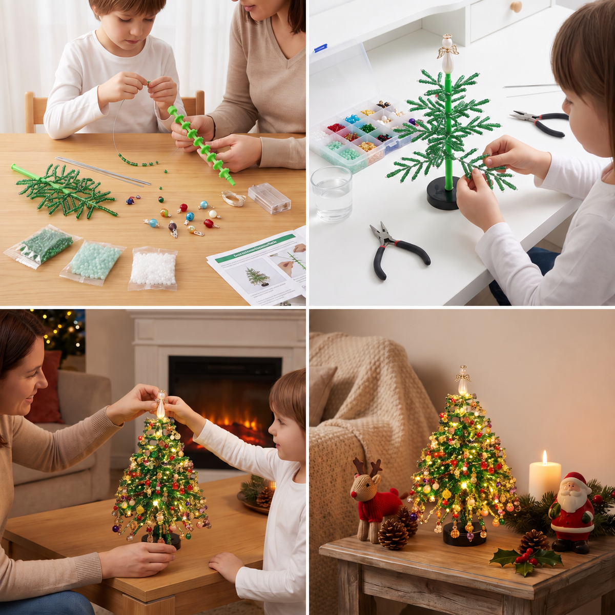 DIY-Bastelset für einen Weihnachtsbaum aus Kristallperlen