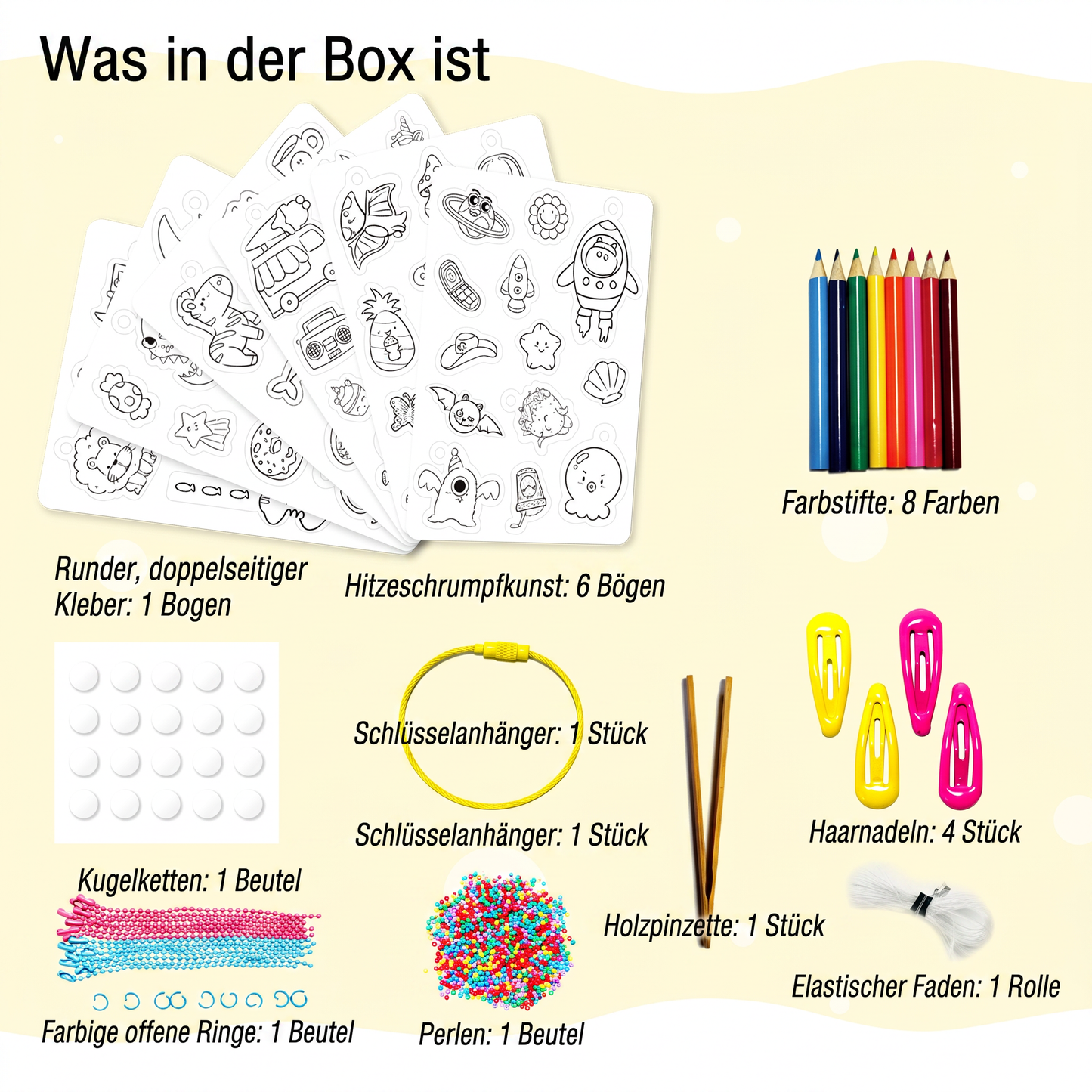 DIY-Schrumpfkunst-Set für Schlüsselanhänger & Charms für Kinder