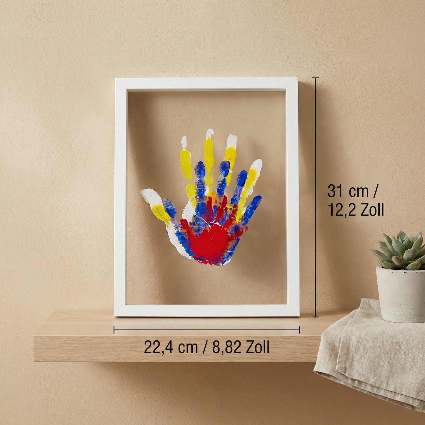 DIY Handabdruck Bilderrahmen aus Holz – Familien Erinnerungsset mit Farben