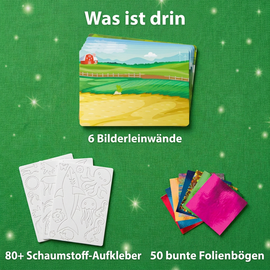 DIY-Folienkunst-Bastelset – Sauberes Tierbasteln für Kinder