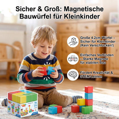 Kleinkindsichere 4,2-cm-Magnetbausteine – STEM-Lernwürfel