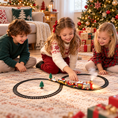 Elektrische Kinder-Eisenbahn mit Licht-, Sound- & Dampfeffekten