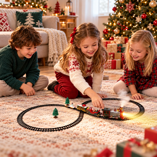 Elektrische Kinder-Eisenbahn mit Licht-, Sound- & Dampfeffekten