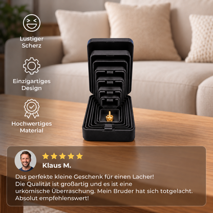 Lustige Überraschungs-Geschenkbox mit mehreren Schachteln
