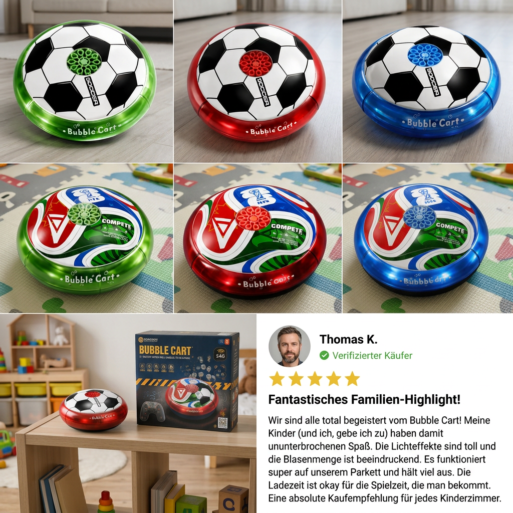 Ferngesteuerter Fußball-Seifenblasenball mit Licht & Musik