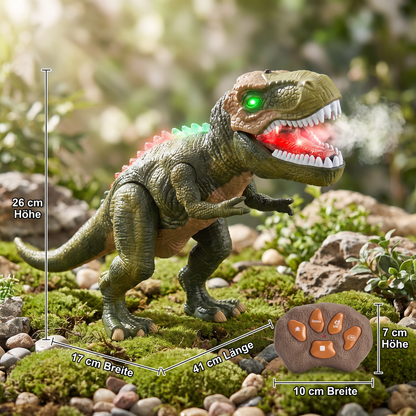Ferngesteuerter laufender T-Rex – RC-Dinosaurier mit Sprühnebel, Licht & Sound