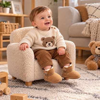Gefütterte Baby-Winterstiefel mit weichen rutschfesten Sohlen