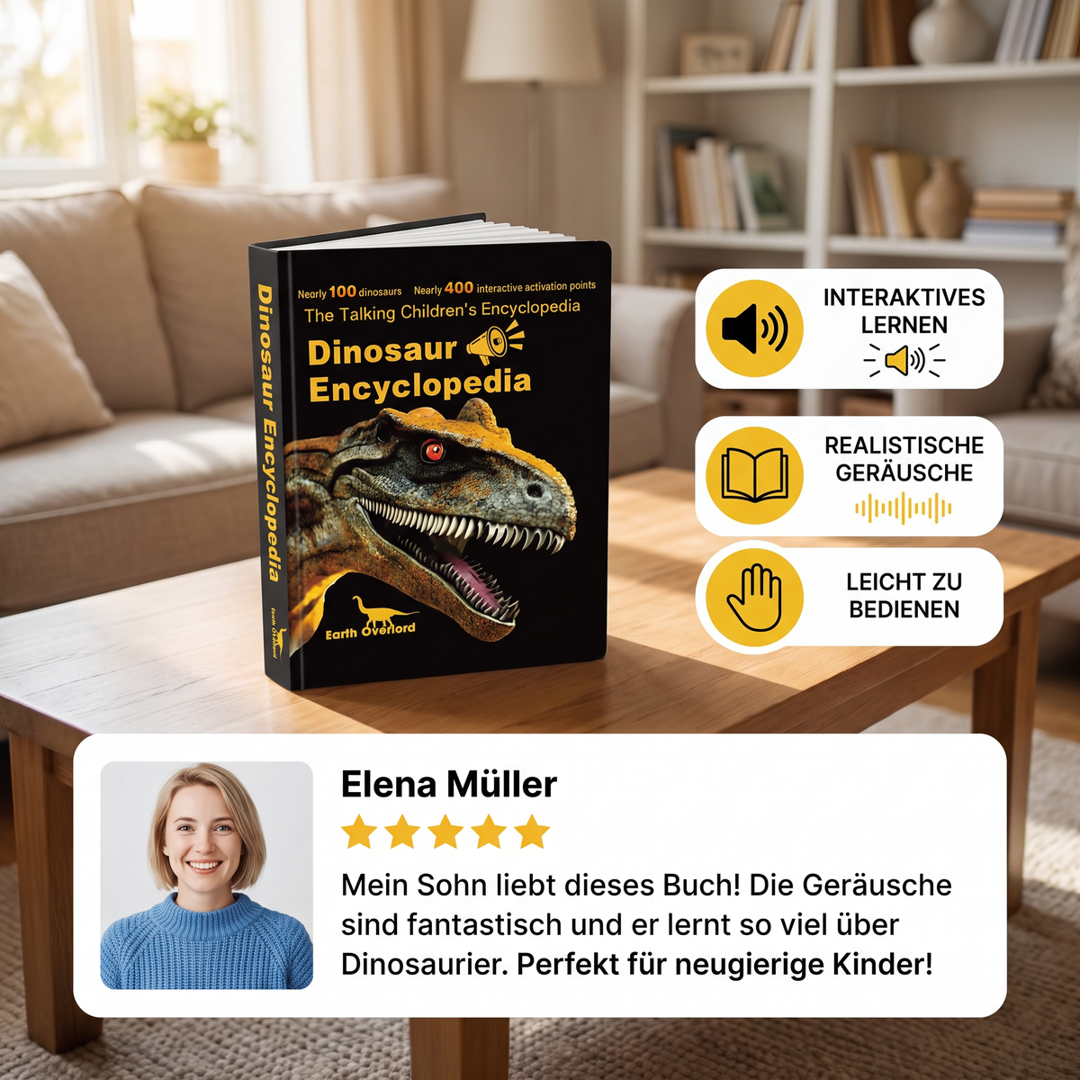 Interaktives sprechendes Dinosaurier-Enzyklopädie-Buch