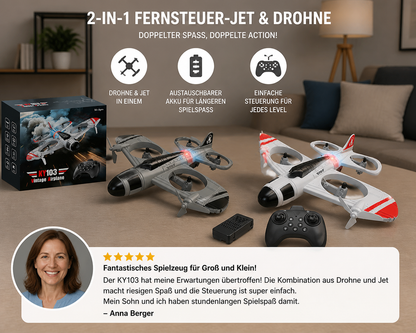 2-in-1 ferngesteuertes Kampfjet- & Drohnen-Spielzeug