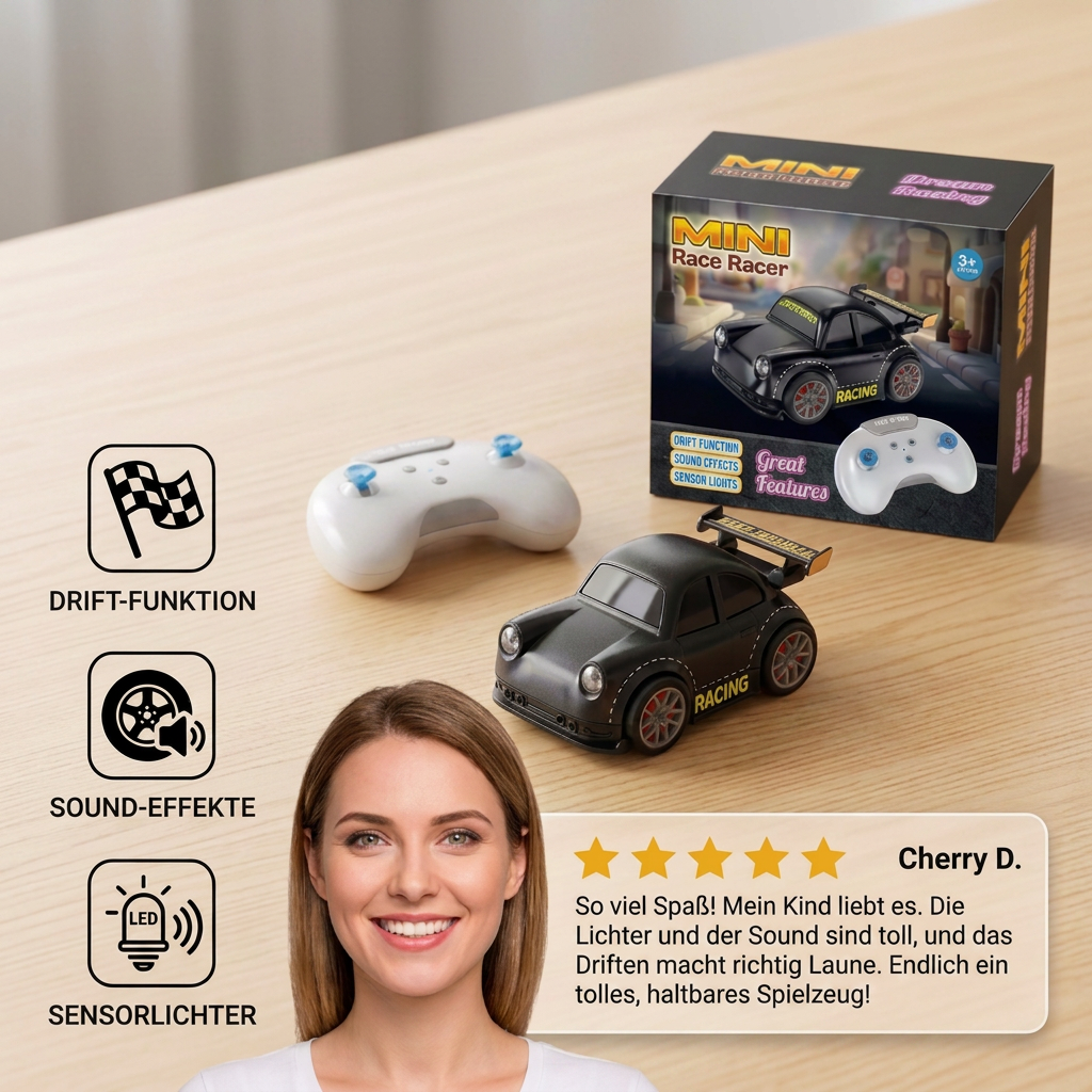 RC-Rennauto mit Driftfunktion für Kinder – Ferngesteuert mit Sensorlichtern & Sound