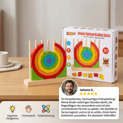 Montessori Holz-Regenbogen Stapel- & Zuordnungspuzzle