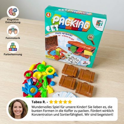 Montessori Farb- & Formensortier-Koffer – Kofferpacken-Geschicklichkeitsspiel für die Familie