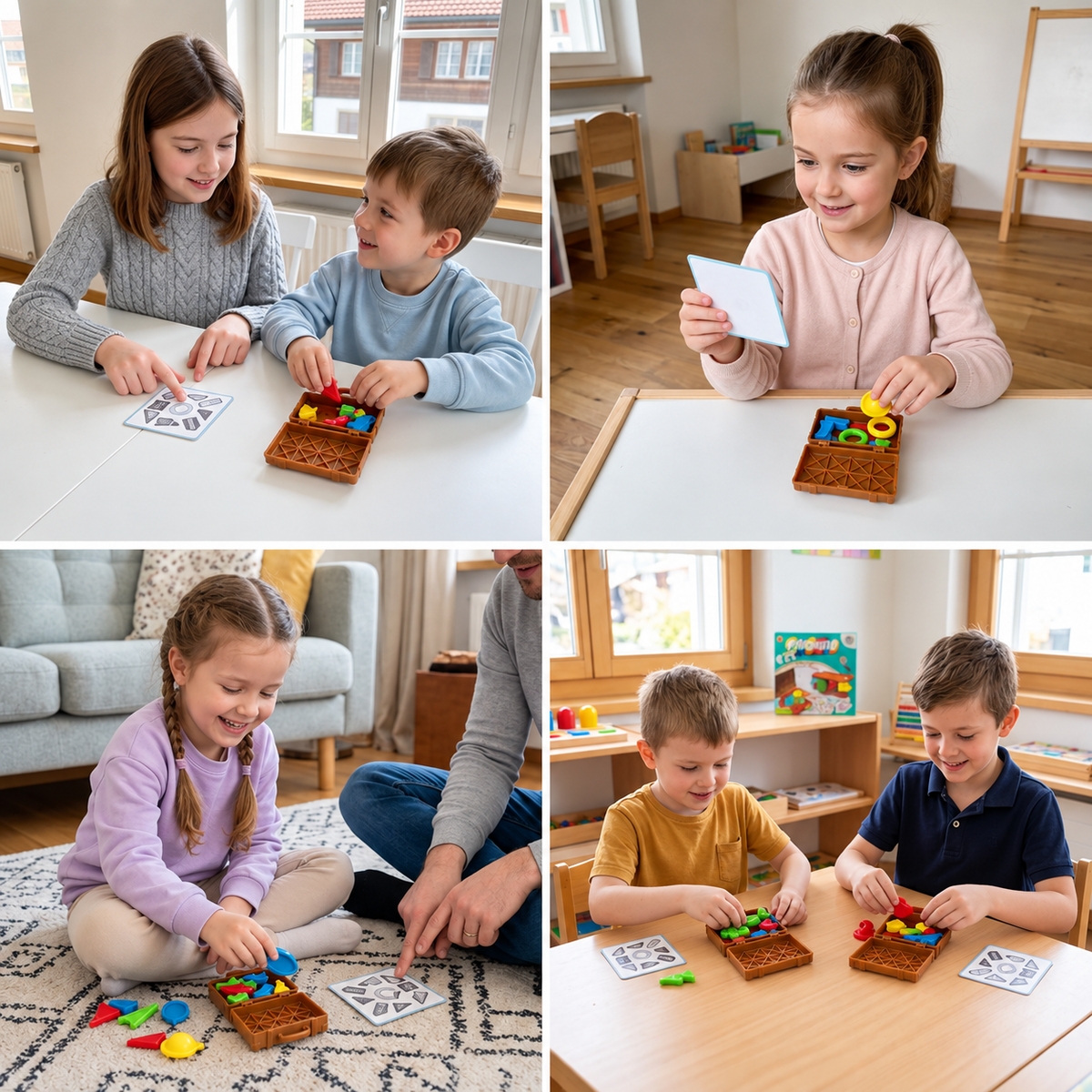 Montessori Farb- & Formensortier-Koffer – Kofferpacken-Geschicklichkeitsspiel für die Familie